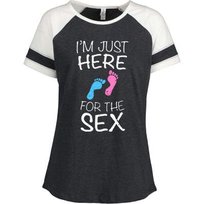 Im Just Here For The Sex Gender Reveal Enza Ladies Jersey Colorblock Tee