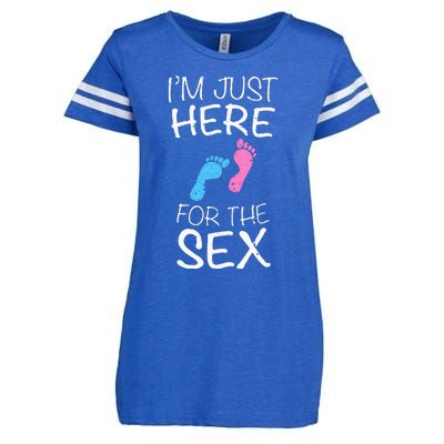 Im Just Here For The Sex Gender Reveal Enza Ladies Jersey Football T-Shirt