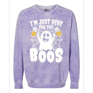 IM Just Here For The Boos Funny Halloween Colorblast Crewneck Sweatshirt