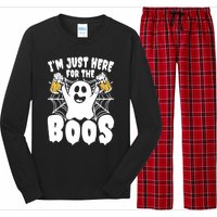 IM Just Here For The Boos Funny Halloween Long Sleeve Pajama Set