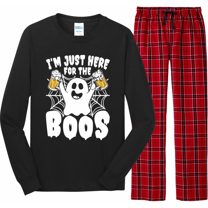 IM Just Here For The Boos Funny Halloween Long Sleeve Pajama Set