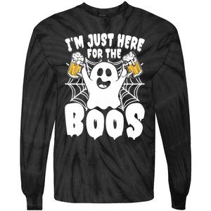 IM Just Here For The Boos Funny Halloween Tie-Dye Long Sleeve Shirt