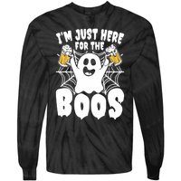 IM Just Here For The Boos Funny Halloween Tie-Dye Long Sleeve Shirt