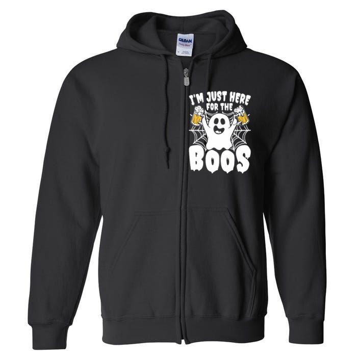 IM Just Here For The Boos Funny Halloween Full Zip Hoodie