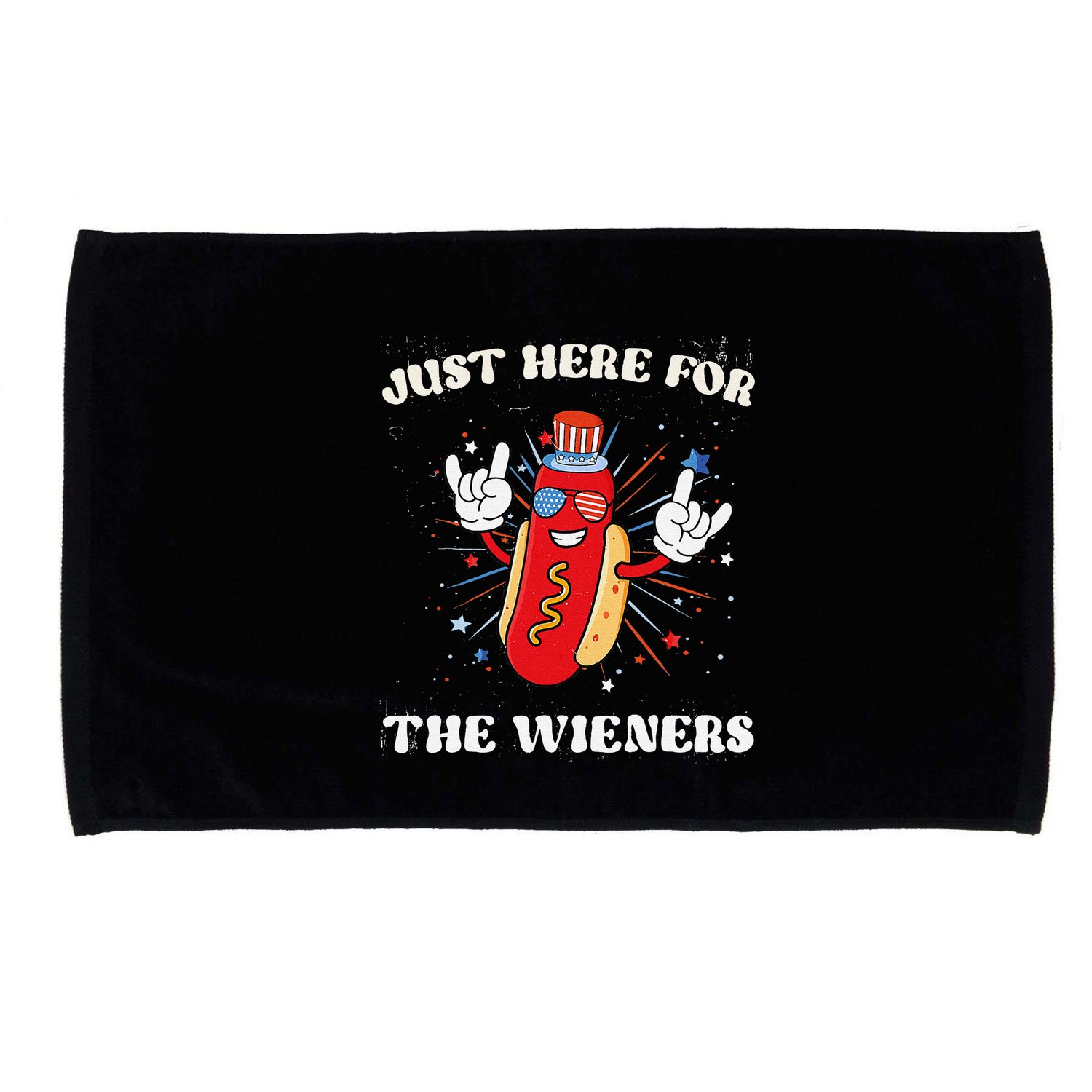 IM Just Here For The Wieners Funny Fourth Of July Hot Dog Microfiber Hand Towel