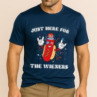 IM Just Here For The Wieners Funny Fourth Of July Hot Dog Cooling Performance Crew T-Shirt