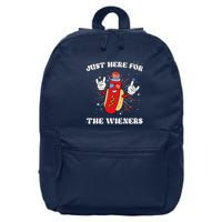 IM Just Here For The Wieners Funny Fourth Of July Hot Dog 16 in Basic Backpack