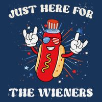 IM Just Here For The Wieners Funny Fourth Of July Hot Dog 16 in Basic Backpack