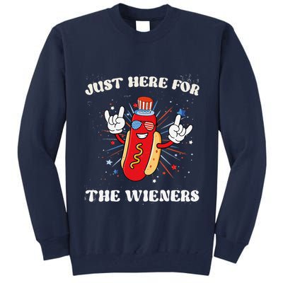 IM Just Here For The Wieners Funny Fourth Of July Hot Dog Tall Sweatshirt
