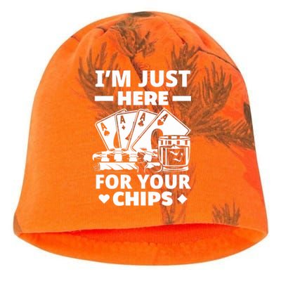 I'm Just Here For Your Chips Funny Poker Premium Kati - Camo Knit Beanie