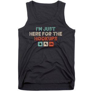 IM Just Here For The Hookups Funny Camp Rv Camper Camping Tank Top