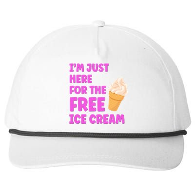 I'm Just Here For The Free Ice Cream Funny Cruise Foodie Snapback Five-Panel Rope Hat