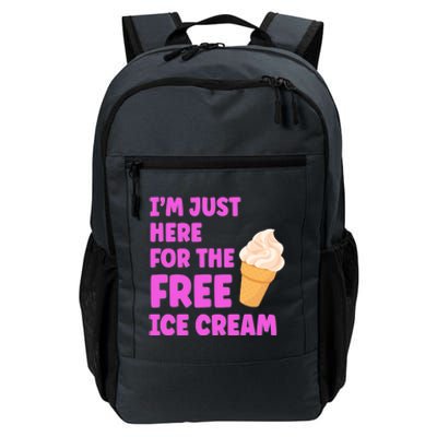 I'm Just Here For The Free Ice Cream Funny Cruise Foodie Daily Commute Backpack