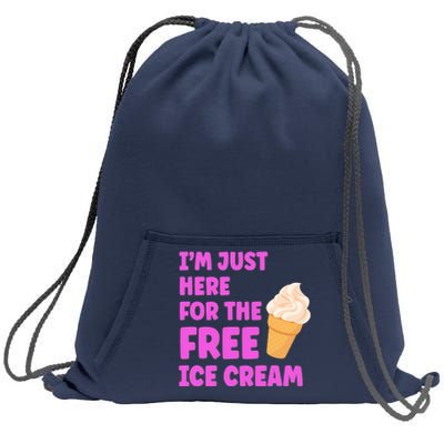 I'm Just Here For The Free Ice Cream Funny Cruise Foodie Sweatshirt Cinch Pack Bag