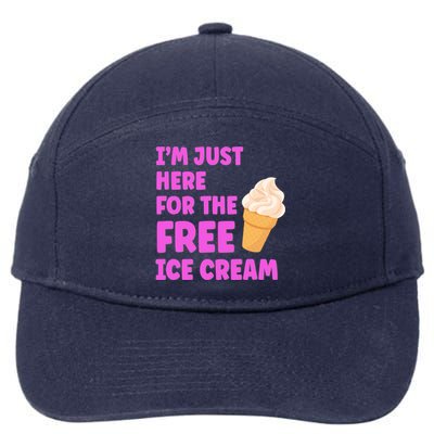 I'm Just Here For The Free Ice Cream Funny Cruise Foodie 7-Panel Snapback Hat