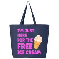 I'm Just Here For The Free Ice Cream Funny Cruise Foodie 25L Jumbo Tote