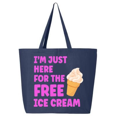 I'm Just Here For The Free Ice Cream Funny Cruise Foodie 25L Jumbo Tote