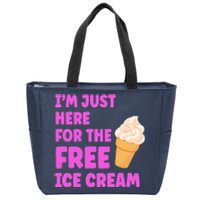 I'm Just Here For The Free Ice Cream Funny Cruise Foodie Zip Tote Bag