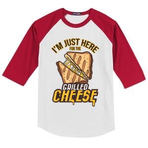 IM Just Here For The Grilled Cheese Funny Food Lovers Gift Kids Colorblock Raglan Jersey