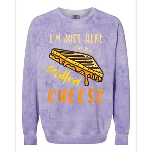 IM Just Here For The Grilled Cheese Colorblast Crewneck Sweatshirt