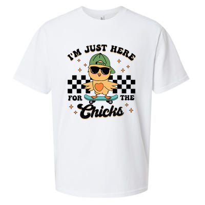 Im Just Here For The Chicks Cute Easter Sueded Cloud Jersey T-Shirt