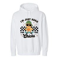 Im Just Here For The Chicks Cute Easter Garment-Dyed Fleece Hoodie