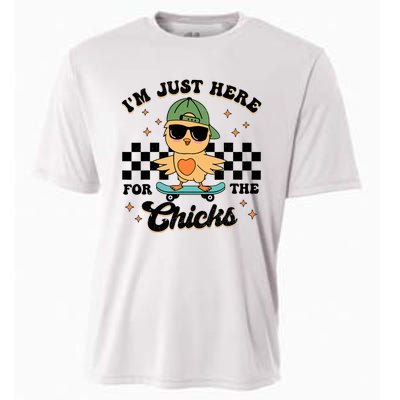 Im Just Here For The Chicks Cute Easter Cooling Performance Crew T-Shirt