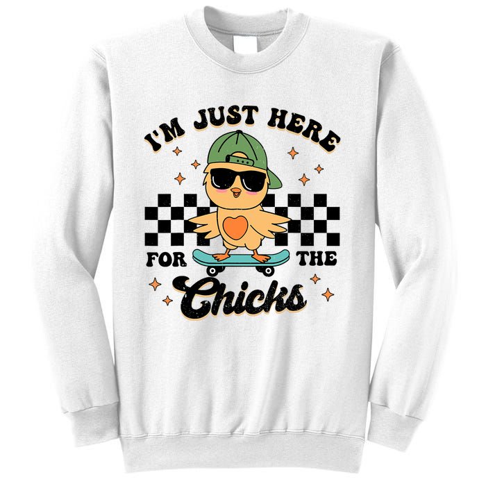 Im Just Here For The Chicks Cute Easter Sweatshirt