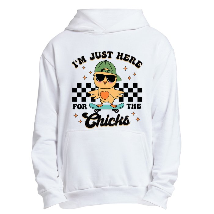 Im Just Here For The Chicks Cute Easter Urban Pullover Hoodie