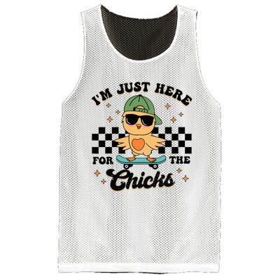 Im Just Here For The Chicks Cute Easter Mesh Reversible Basketball Jersey Tank