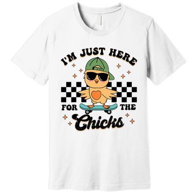 Im Just Here For The Chicks Cute Easter Premium T-Shirt