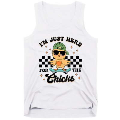 Im Just Here For The Chicks Cute Easter Tank Top