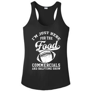 I'm Just Here For The Food Commercials And Halftime Show Gift Ladies PosiCharge Competitor Racerback Tank