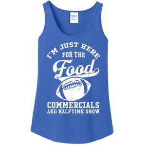 I'm Just Here For The Food Commercials And Halftime Show Gift Ladies Essential Tank