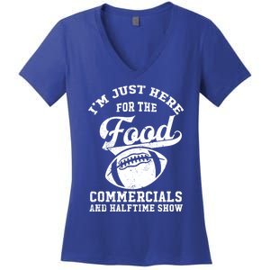 I'm Just Here For The Food Commercials And Halftime Show Gift Women's V-Neck T-Shirt