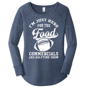 I'm Just Here For The Food Commercials And Halftime Show Gift Women's Perfect Tri Tunic Long Sleeve Shirt