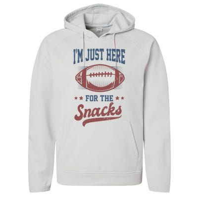 IM Just Here For The Snacks Funny Fantasy Football League Performance Fleece Hoodie