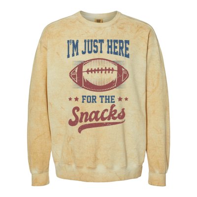 IM Just Here For The Snacks Funny Fantasy Football League Colorblast Crewneck Sweatshirt