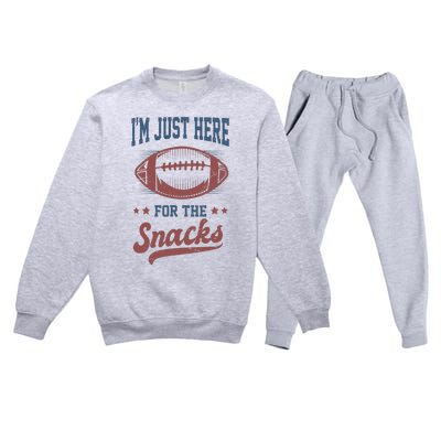 IM Just Here For The Snacks Funny Fantasy Football League Premium Crewneck Sweatsuit Set