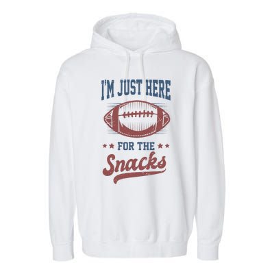 IM Just Here For The Snacks Funny Fantasy Football League Garment-Dyed Fleece Hoodie