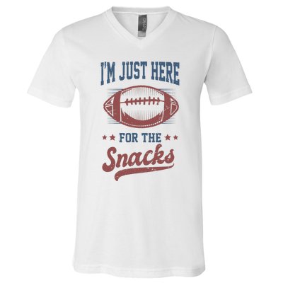 IM Just Here For The Snacks Funny Fantasy Football League V-Neck T-Shirt