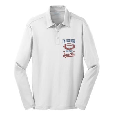 IM Just Here For The Snacks Funny Fantasy Football League Silk Touch Performance Long Sleeve Polo