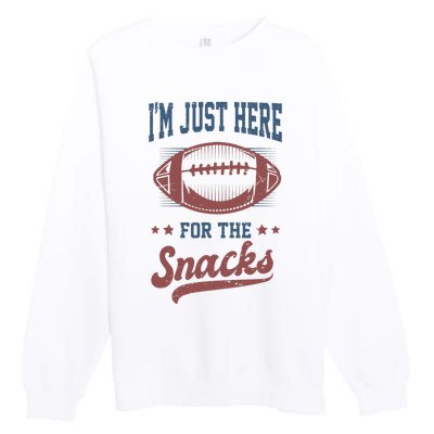 IM Just Here For The Snacks Funny Fantasy Football League Premium Crewneck Sweatshirt