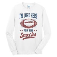 IM Just Here For The Snacks Funny Fantasy Football League Tall Long Sleeve T-Shirt