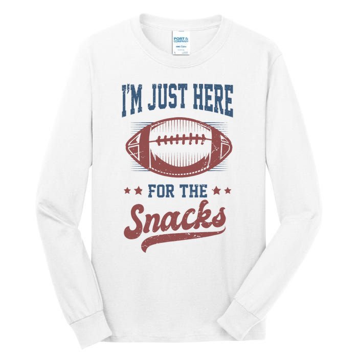 IM Just Here For The Snacks Funny Fantasy Football League Tall Long Sleeve T-Shirt