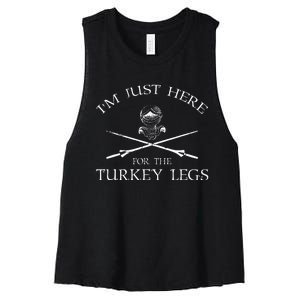 IM Just Here For The Turkey Legs Medieval Renaissance Women's Racerback Cropped Tank