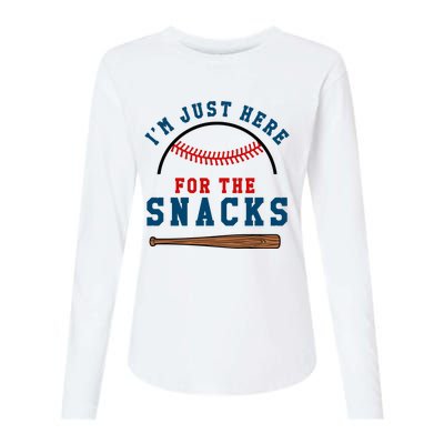 IM Just Here For The Snacks Natural Womens Cotton Relaxed Long Sleeve T-Shirt