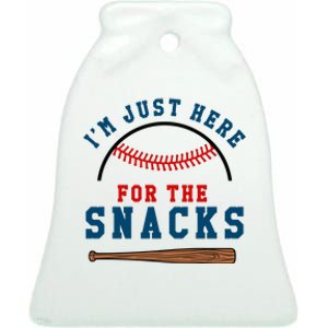 IM Just Here For The Snacks Natural Ceramic Bell Ornament