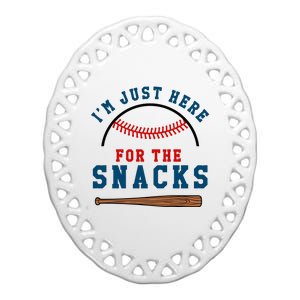 IM Just Here For The Snacks Natural Ceramic Oval Ornament