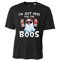 IM Just Here For The Boos Funny Halloween Gift Women Ghost Cooling Performance Crew T-Shirt